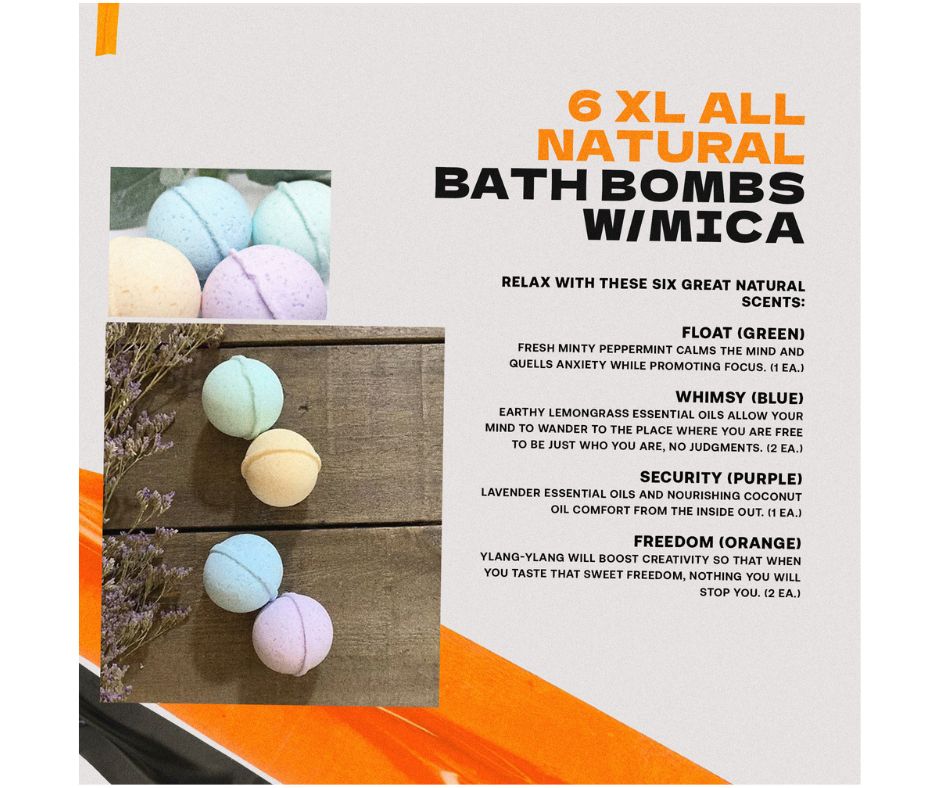 BAG OF SIX ALL NATURAL BATH BOMBS - Mom Bomb
