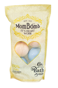 BAG OF SIX ALL NATURAL BATH BOMBS WHOLESALE CASE OF 12